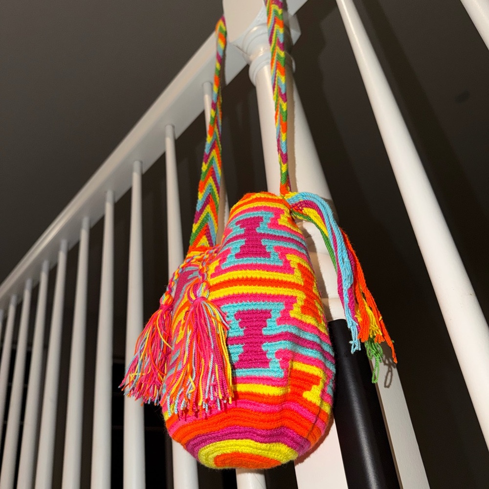 Small sized Authentic Wayuu Colombian Woven Crossbody Handbag Handmade
